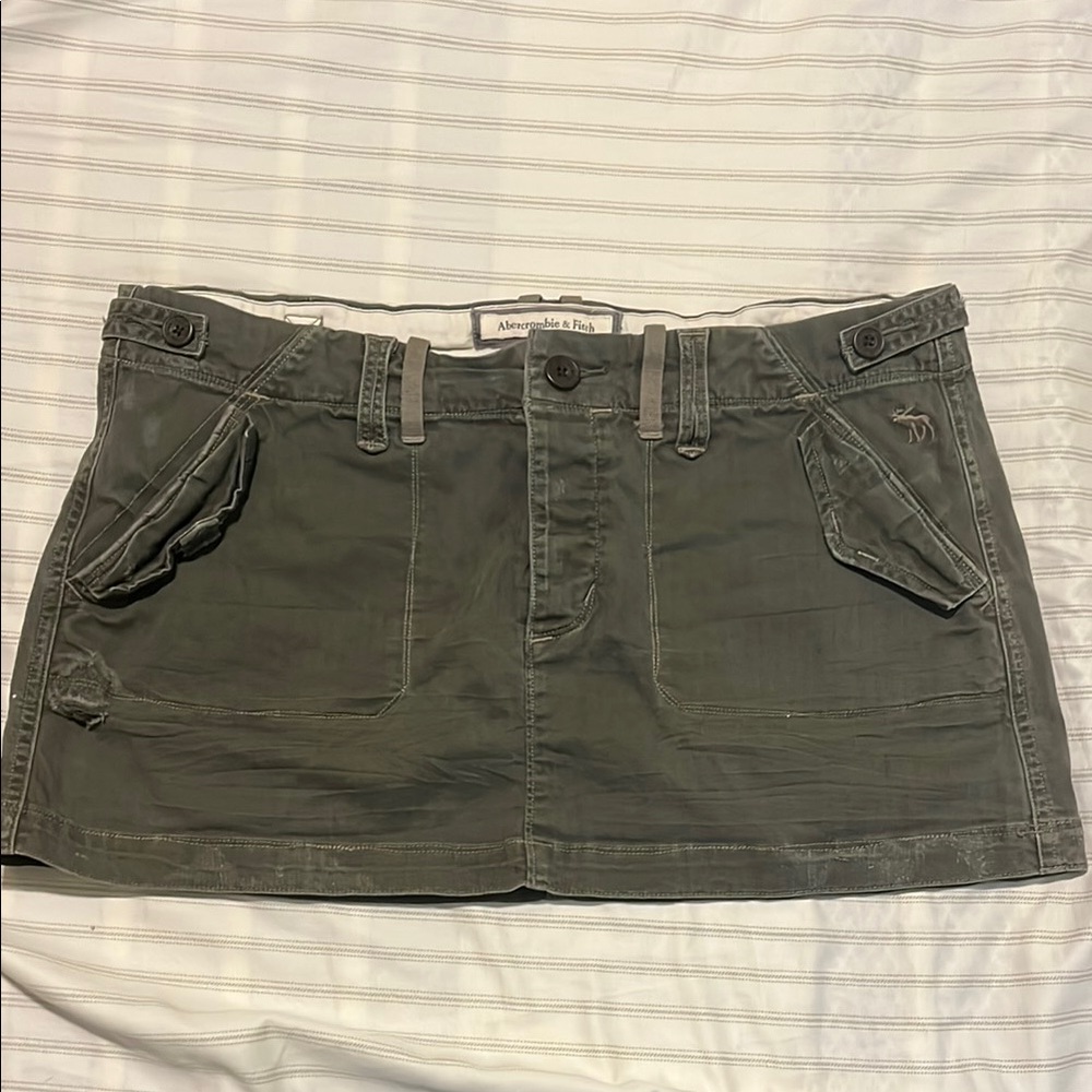 Abercrombie & Fitch Olive Green Utility Mini Skirt